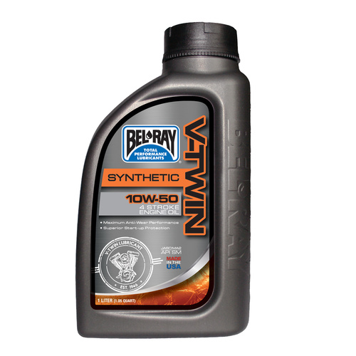 BELRAY V-TWIN SYNTHETIC ENGINE OIL 10W-50 1 LITRE (12 TO A BOX - 301390150160)