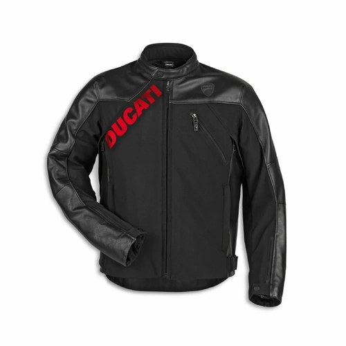 Ducati Leather Fabric Logo C1 Jacket - Black