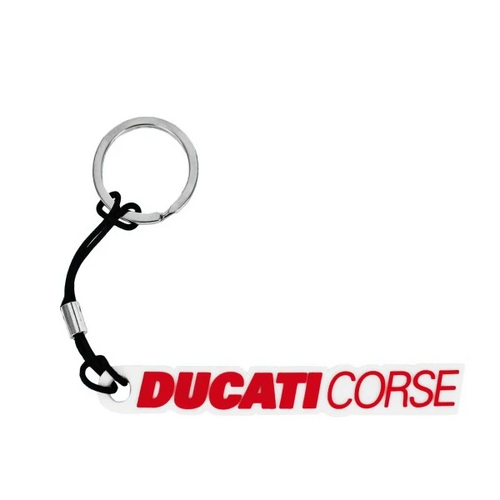 Ducati Corse Logo Key Ring - White/Red 