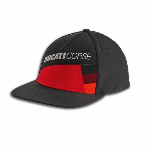 Ducati Corse Sports Flat Cap - Black 