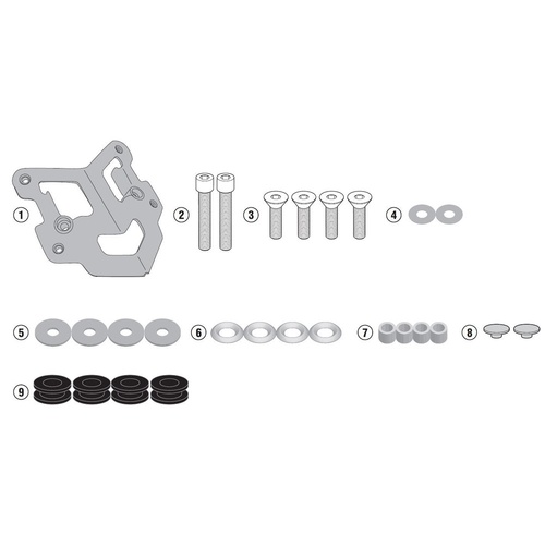 GIVI SPECIFIC WINDSCREEN FITTING KIT - KAWASAKI Z125 19-24 (NEEDS SCREEN 4125GR) [ONC01] #