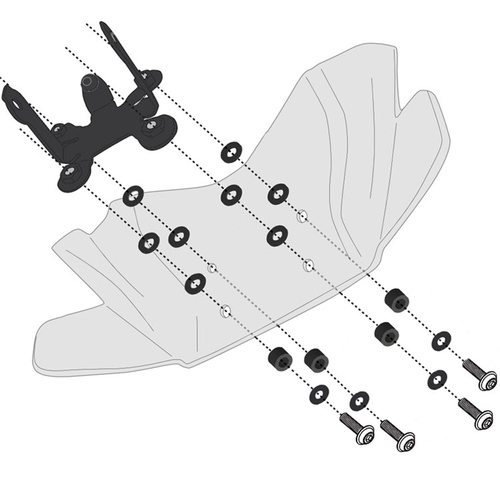 GIVI SPECIFIC WINDSCREEN FITTING KIT - BENELLI 502C 19-24 (NEEDS SCREEN 1173S)