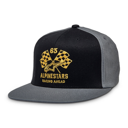 Alpinestars Double Check Flatbill Hat - Black/Charcoal/Yellow