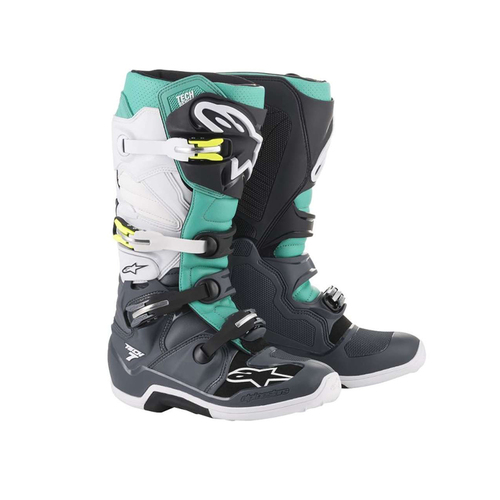 Alpinestars Tech 7 Boots - Dark Grey/Teal/White