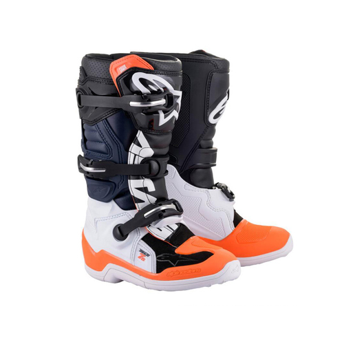 Alpinestars Youth Tech 7S Motocross Boots - Black/White/Orange