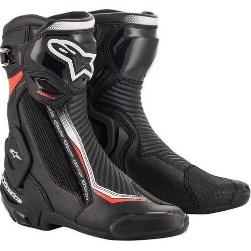 Alpinestars SMX Plus V2 Boots - Black/Fluro Red/White