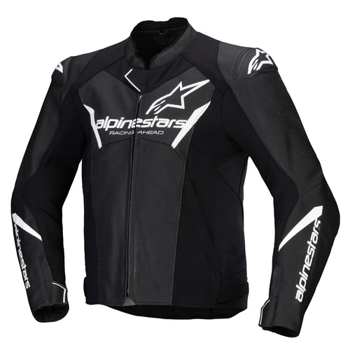 Alpinestars Faster V3 Air Leather Jacket Black / White - 52