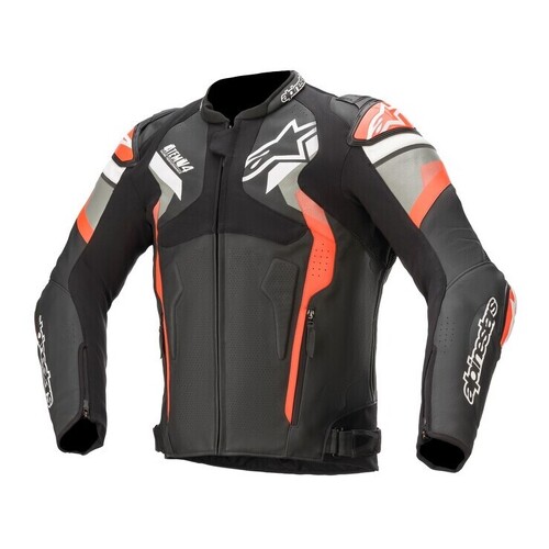 Alpinestars Atem V4 Leather Jacket - Black/Grey/Fluro Red