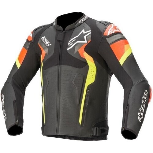 Alpinestars Atem V4 Leather Jacket - Black/Fluro Red/Fluro Yellow