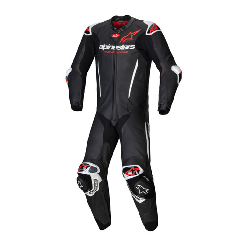 Alpinestars GP-R7 1PC Leather Suit - Black/White/Red Fluro