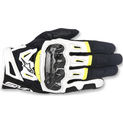 Alpinestars SMX-2 Air Carbon V2 Gloves -Black/White/Fluro Yellow