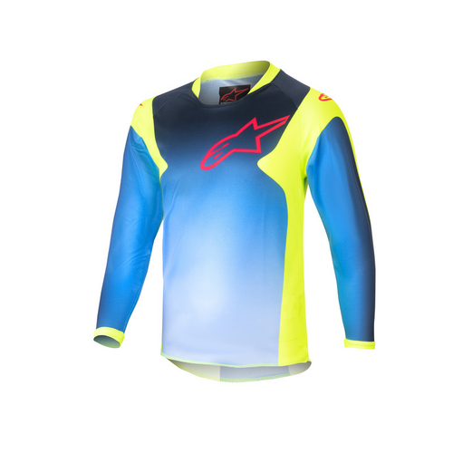 Alpinestars 2024 Kids Racer Jersey - Yellow/Blue/Navy