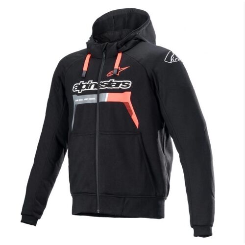 Alpinestars Chrome Ignition Road Hoodie - Black/Fluro Red