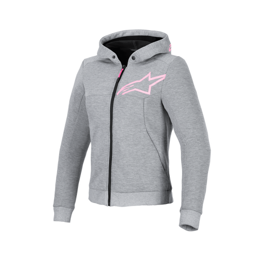Alpinestars Chrome V2 Womens Sport Hoodie - Grey Heather/Fluro Pink