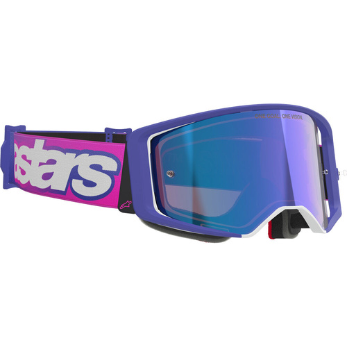 Alpinestars Supertech Goggles Vista Purple / Fluro Pink Blue Mirror 