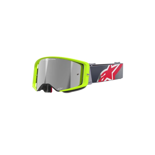 Alpinestars Supertech Corp Goggles Yellow/Red - Mirror Silver Lens 