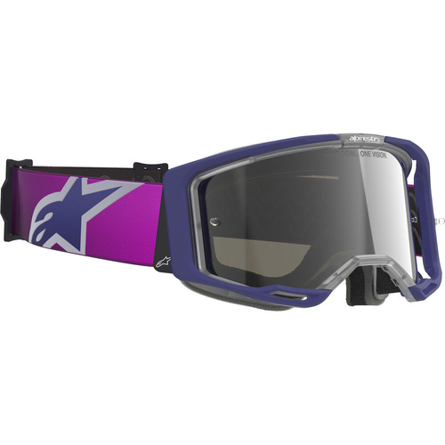 Alpinestars Vision 8 Corp Purple / Light Grey Silver Mirror Goggles