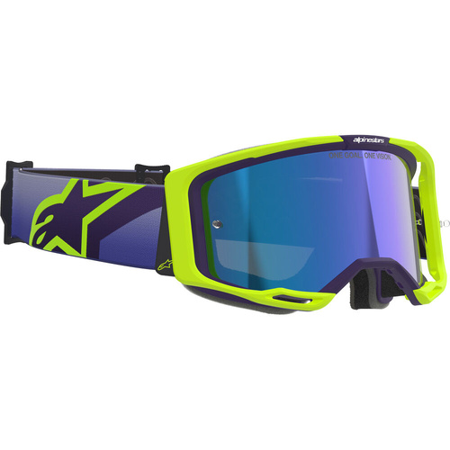 Alpinestars Vision 8 Goggles - Corp Purple / Fluro Yellow Blue Mirror 
