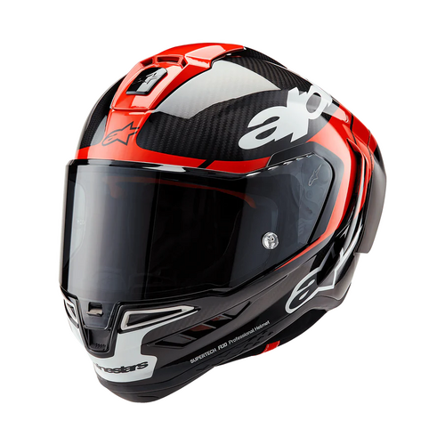 Alpinestars Supertech SR10 Element Helmet - Black/Carbon Bright Red/White Glossy