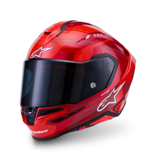 Alpinestars S-R7 Acore Helmet ECE06 - Red/White Glossy