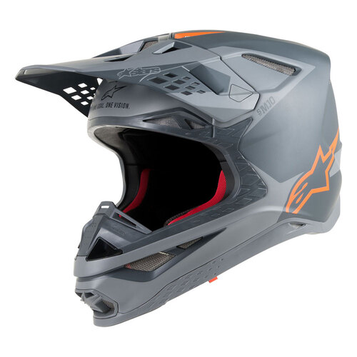 Alpinestars SM10 Carbon Helmet - Meta Grey/Orange