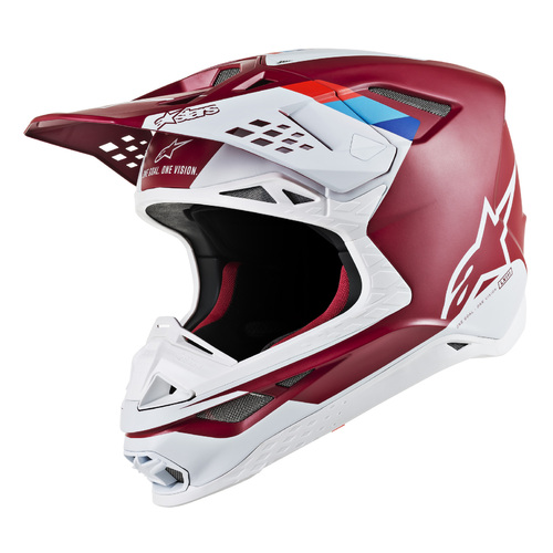 Alpinestars Supertech SM8 Contact Helmet - Burgundy Red White - XL