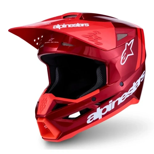 Alpinestars 2027 SM3 Radium Helmet ECE06 - Red Hot Fluro White Glossy