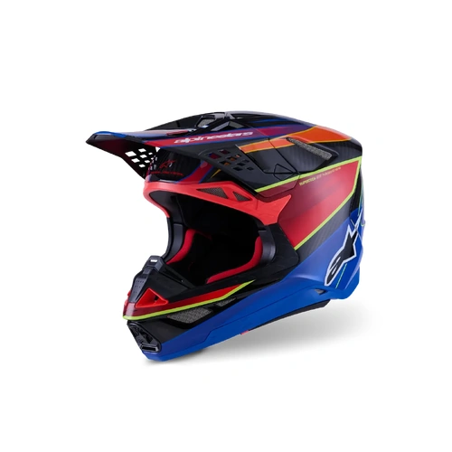 Alpinestars 2026 SM10 Era MX Helmet - Blue/Red/Fluro Yellow/Glossy