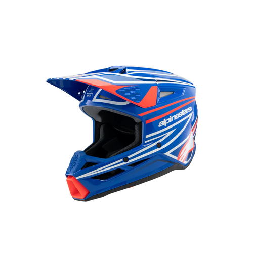 Alpinestars 2025 SM3 Youth Wurx Helmet - Blue/Red/White/Black Glossy