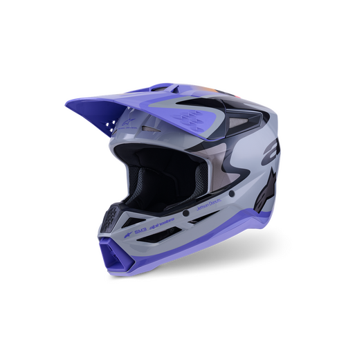 Alpinestars 2026 SM3 Jettson Helmet - Gray/Purple/Black Glossy