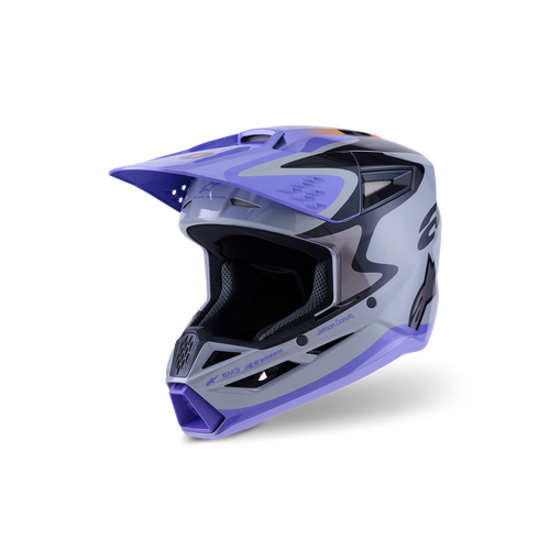 Alpinestars 2026 SM3 Youth Jettson Helmet - Gray/Purple/Black Glossy