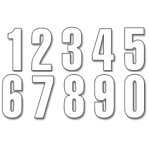 Blackbird Numbers Four Series 3pk 8 x 5cm - Assorted Numbers - White