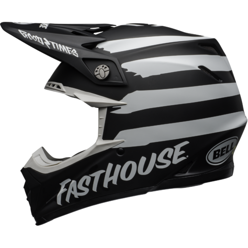 Bell Moto-9 MIPS Fasthouse Signia Helmet - Matt Black/White 