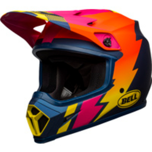 Bell MX-9 MIPS Strike Helmet - Matte Blue/Orange/Pink - M