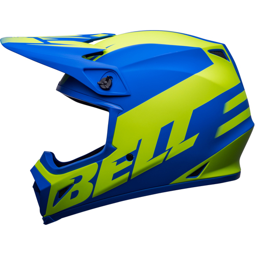 Bell MX-9 MIPS Disrupt Helmet - Matt Classic Blue/Hi-Viz Yellow 