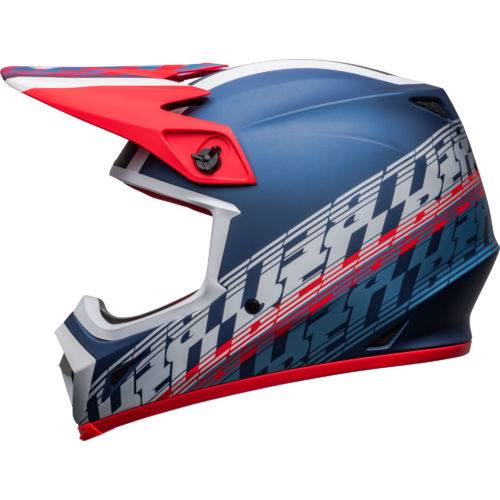 Bell MX-9 MIPS Offset Helmet - Matt Metal Blue/White 
