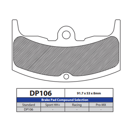 DP106 SINTERED BRAKE PADS (FA80|FDB310/R)
