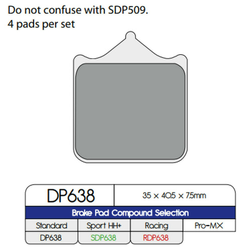 DP638 SINTERED BRAKE PADS