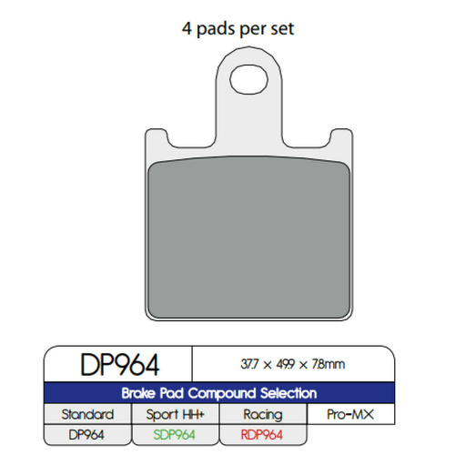 DP964 SINTERED BRAKE PADS (4PCS)