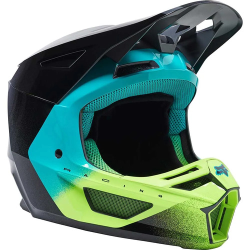 Fox 2022 V2 Rkane Helmet - Blue/Yellow/Black