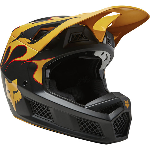 Fox V3 RS Super Trick Mens Helmet - Black/Yellow
