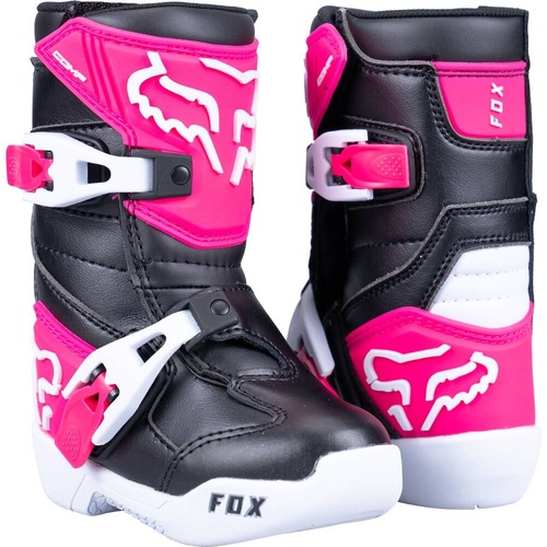 Fox 2026 Comp PeeWee Boots - Black/Pink