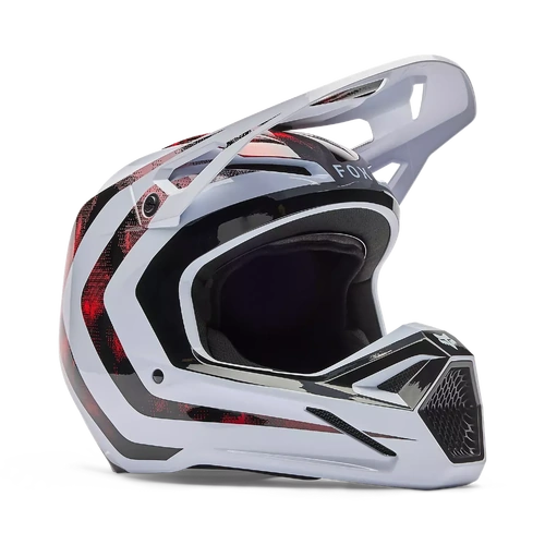 Fox 2026 V1 Kairos MX Helmet - White/Fluro Red
