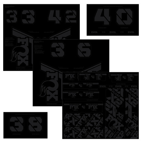 Fox 2022 Custom Decal Kit - Stealth Black