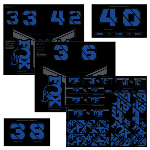 Fox 2022 Custom Decal Kit - Dark Blue
