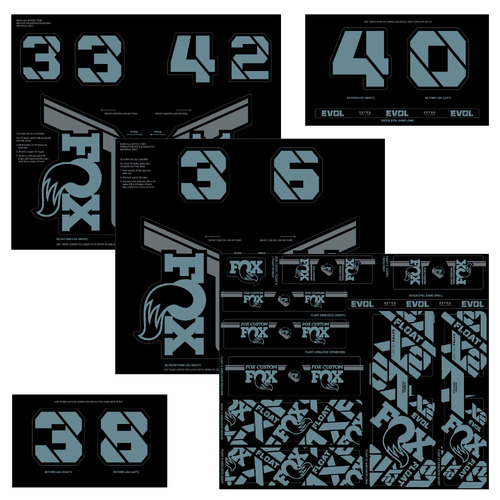 Fox 2022 Custom Decal Kit - Storm Blue