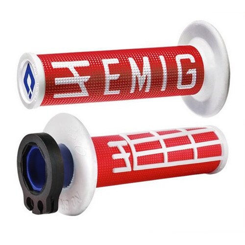 ODI MX V2 Emig Lock On Grip - Red/White