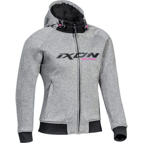 Ixon Palermo Lady Womens Textile Hoodie Jacket - Grey/Pink