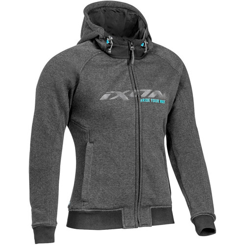 Ixon Palermo Lady Womens Textile Hoodie Jacket - Anthracite/Turquoise