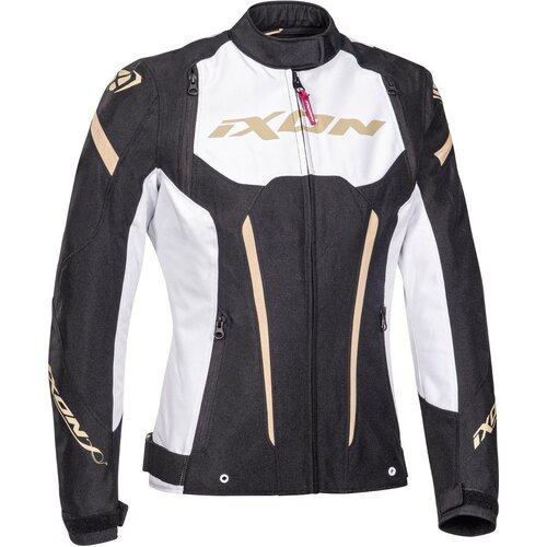 Ixon Striker Lady Womens Textile Jacket - Black/White/Gold